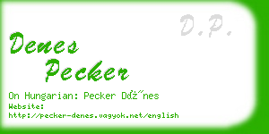 denes pecker business card